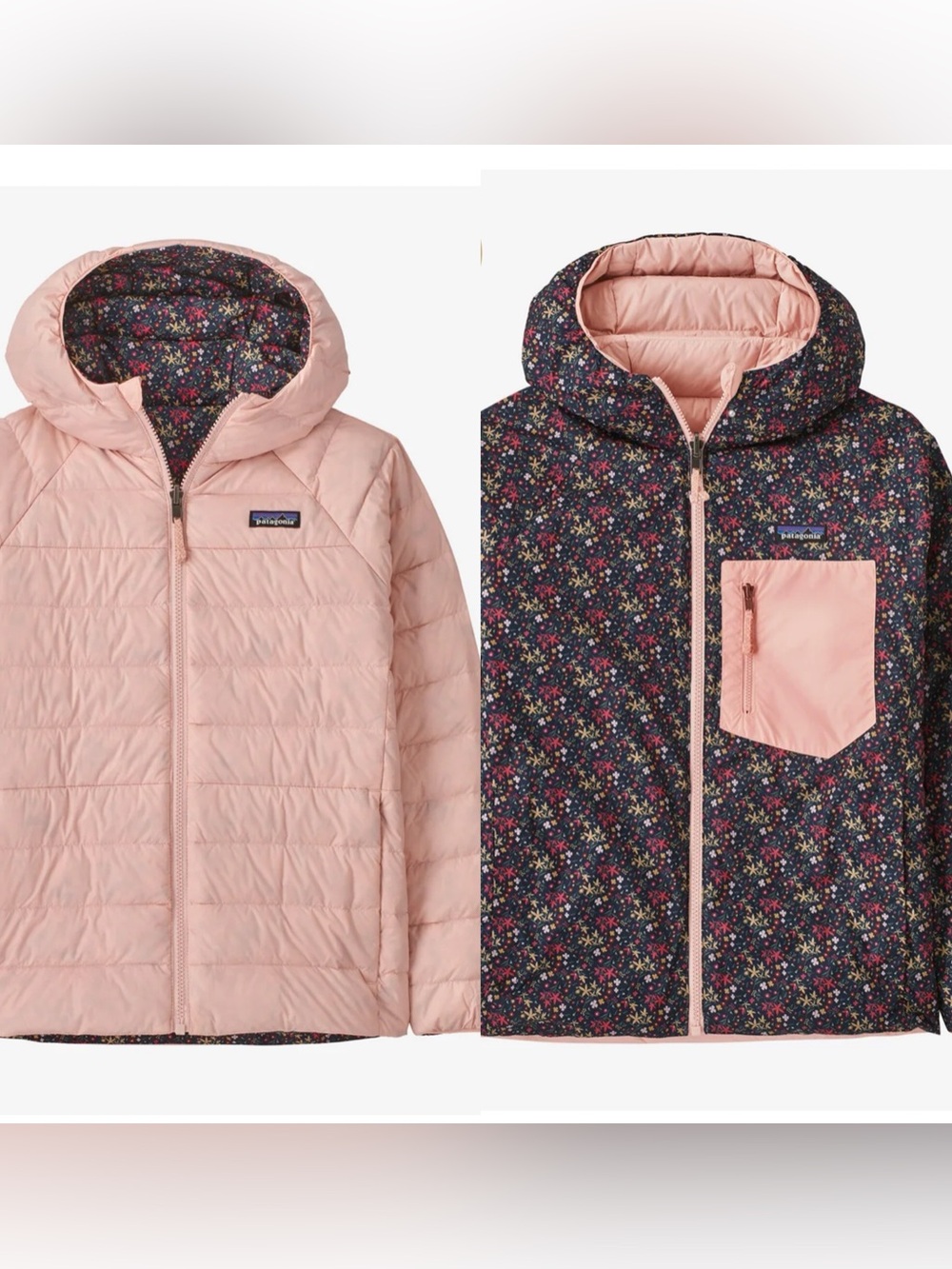 Patagonia Kids' Reversible Down Sweater™ Hoody Little Isla New Navy S 7 8 Jacket